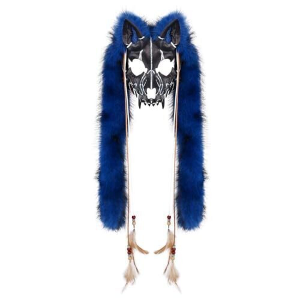 2333 Faux Fur Furry Animal Wolf Fox Face Mask Werewolf Costume Cosplay